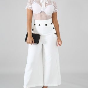 White Button Pants